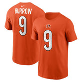 Joe Burrow Cincinnati Bengals Player Name & Number T-Shirt Orange