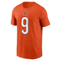 Joe Burrow Cincinnati Bengals Player Name & Number T-Shirt Orange