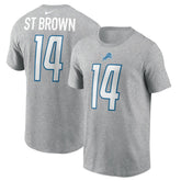 Amon-Ra St. Brown Detroit Lions Player Name & Number T-Shirt Gray