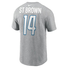 Amon-Ra St. Brown Detroit Lions Player Name & Number T-Shirt Gray