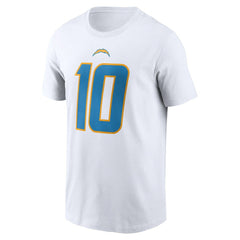 Justin Herbert Los Angeles Chargers Player Name & Number T-Shirt White