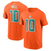 Tyreek Hill Miami Dolphins Player Name & Number T-Shirt Orange