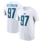 Aidan Hutchinson Detroit Lions Player Name & Number T-Shirt White