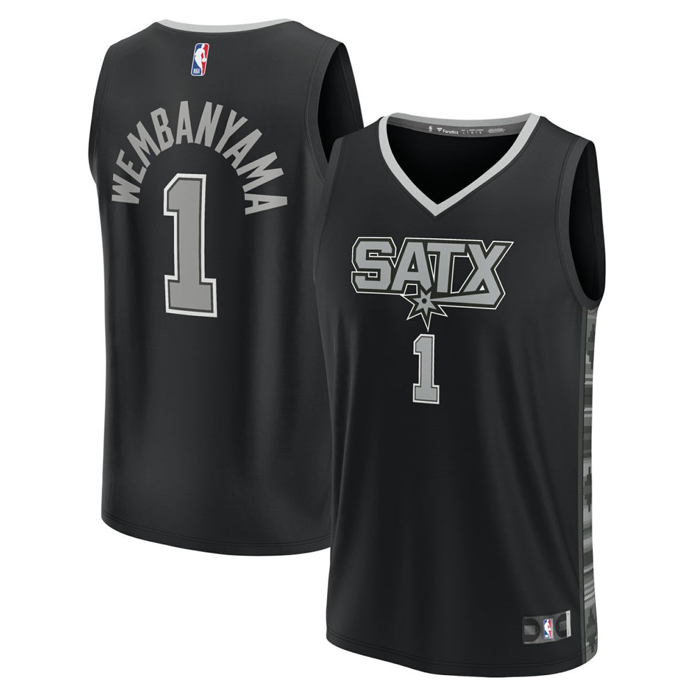 NBA Victor Wembanyama San Antonio Spurs Fast Break Player Jersey - Statement Edition - Black