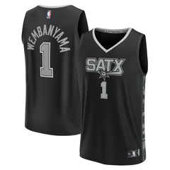 NBA Victor Wembanyama San Antonio Spurs Fast Break Player Jersey - Statement Edition - Black