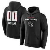 Atlanta Falcons Personalized Name & Number Team Wordmark Pullover Hoodie Black