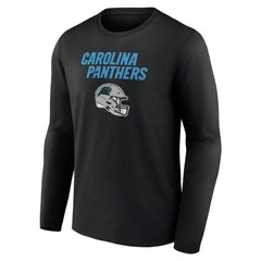 Carolina Panthers Personalized Name & Number Team Wordmark Long Sleeve T-Shirt Black