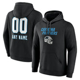 Carolina Panthers Personalized Name & Number Team Wordmark Pullover Hoodie Black