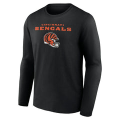 Cincinnati Bengals Personalized Name & Number Team Wordmark Long Sleeve T-Shirt Black