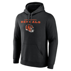Cincinnati Bengals Personalized Name & Number Team Wordmark Pullover Hoodie Black