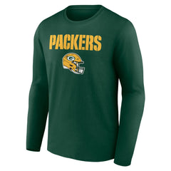 Green Bay Packers Personalized Name & Number Team Wordmark Long Sleeve T-Shirt Green