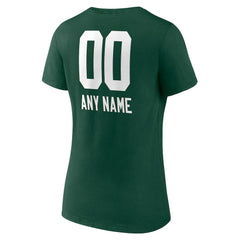 Green Bay Packers Women's Personalized Name & Number Team Wordmark V-Neck T-Shirt Green