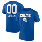Indianapolis Colts Personalized Name & Number Team Wordmark T-Shirt Royal