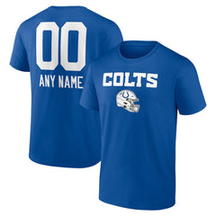 Indianapolis Colts Personalized Name & Number Team Wordmark T-Shirt Royal