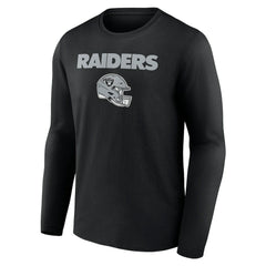 Las Vegas Raiders Personalized Name & Number Team Wordmark Long Sleeve T-Shirt Black