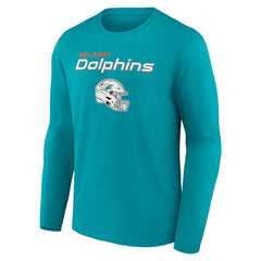 Miami Dolphins Personalized Name & Number Team Wordmark Long Sleeve T-Shirt Aqua