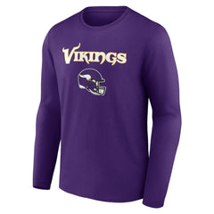Minnesota Vikings Personalized Name & Number Team Wordmark Long Sleeve T-Shirt Purple