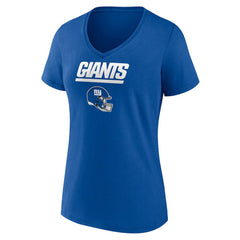 New York Giants Women's Personalized Name & Number Team Wordmark V-Neck T-Shirt Royal