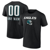 Philadelphia Eagles Personalized Name & Number Team Wordmark T-Shirt Black