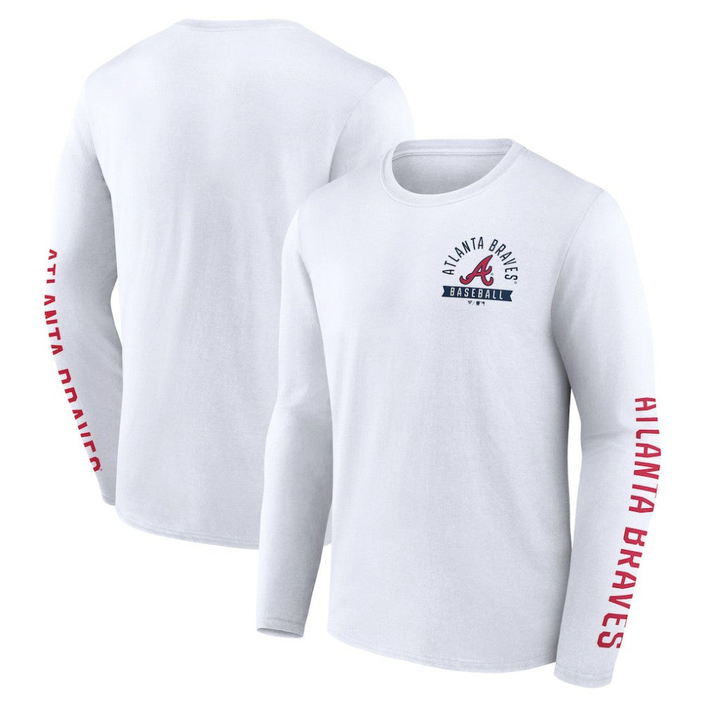 Atlanta Braves Fanatics Press Box Long Sleeve T-Shirt - White T-shirts