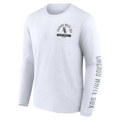 Chicago White Sox Fanatics Press Box Long Sleeve T-Shirt - White T-shirts