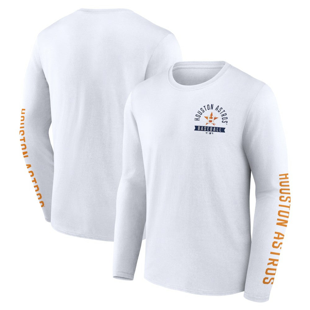 Houston Astros Fanatics Press Box Long Sleeve T-Shirt - White T-shirts