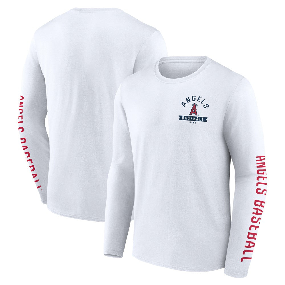 Los Angeles Angels Fanatics Press Box Long Sleeve T-Shirt - White T-shirts