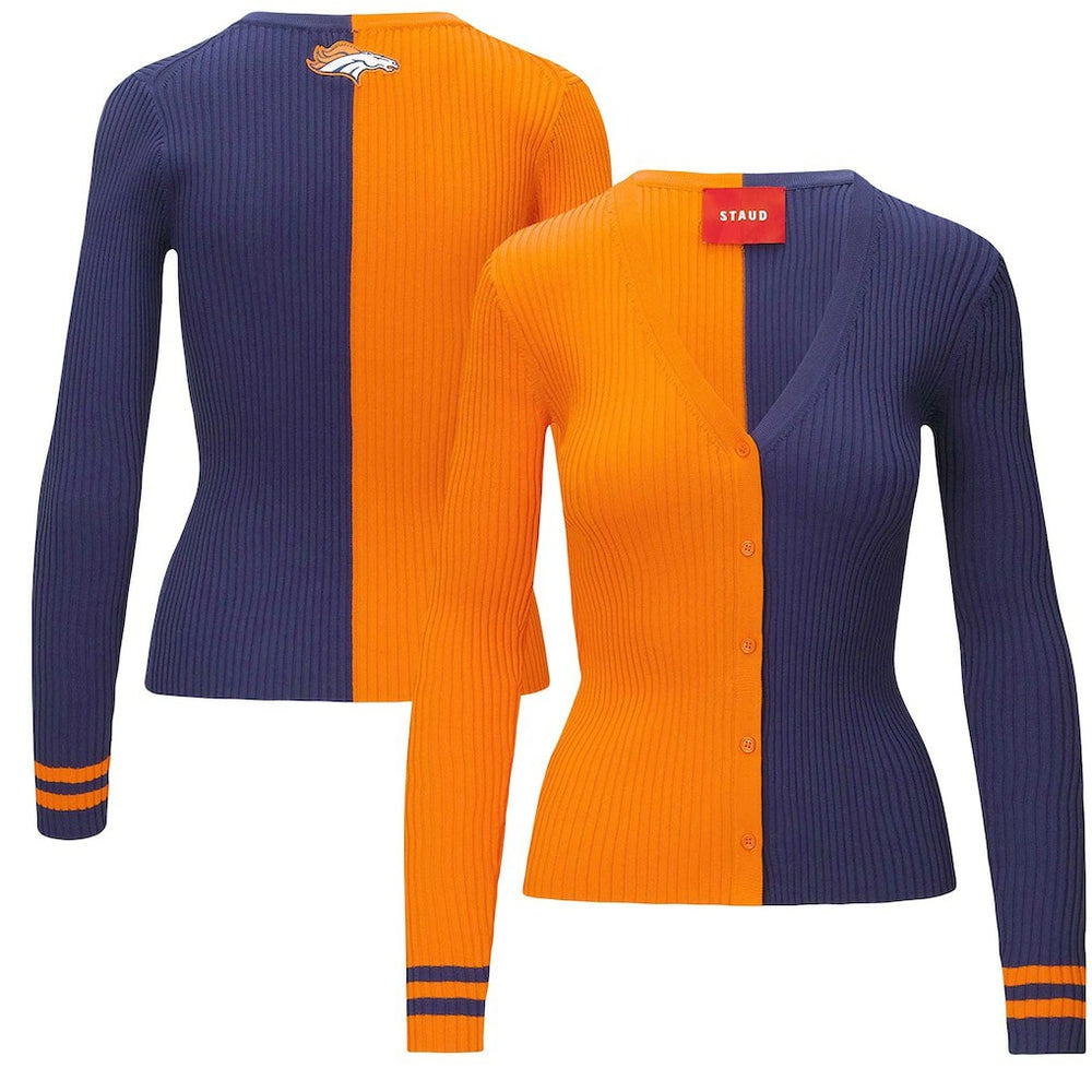 Denver Broncos STAUD Women's Cargo Sweater Orange/Navy