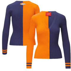 Denver Broncos STAUD Women's Cargo Sweater Orange/Navy