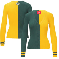 Green Bay Packers STAUD Women's Cargo Sweater Green/Gold