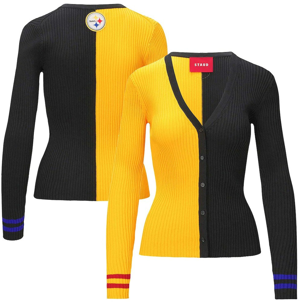 Pittsburgh Steelers STAUD Women's Cargo Sweater Gold/Black