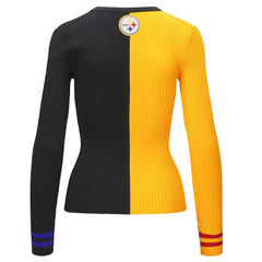 Pittsburgh Steelers STAUD Women's Cargo Sweater Gold/Black