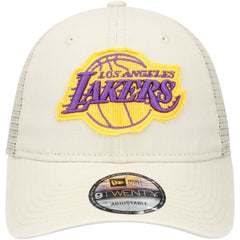 Los Angeles Lakers Rough Edge Logo Trucker 9TWENTY Adjustable Hat Cream
