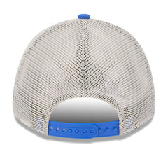 Dallas Mavericks Throwback Patch Trucker 9FORTY Adjustable Hat Khaki/Blue
