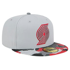 Portland Trail Blazers Active Color Camo Visor 59FIFTY Fitted Hat Gray