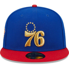 Philadelphia 76ers Gameday Gold Pop Stars 59FIFTY Fitted Hat Royal/Red