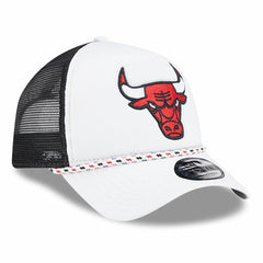 Chicago Bulls Court Sport Foam A-Frame 9FORTY Adjustable Trucker Hat White/Black