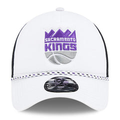 Sacramento Kings Court Sport Foam A-Frame 9FORTY Adjustable Trucker Hat White/Black