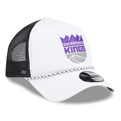 Sacramento Kings Court Sport Foam A-Frame 9FORTY Adjustable Trucker Hat White/Black