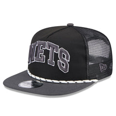 Brooklyn Nets Throwback Team Arch Golfer Snapback Hat Black/Charcoal