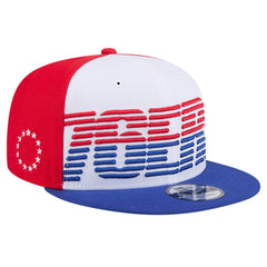 Philadelphia 76ers Throwback Gradient Tech Font 9FIFTY Snapback Hat White/Royal