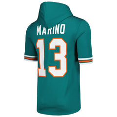 Dan Marino Miami Dolphins Retired Player Name & Number Mesh Hoodie T-Shirt Aqua