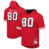 Jerry Rice San Francisco 49ers Retired Player Name & Number Mesh Hoodie T-Shirt Scarlet