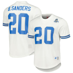 Barry Sanders Detroit Lions Retired Player Name & Number Mesh Top White