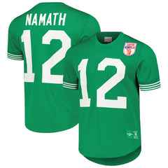 Joe Namath New York Jets Retired Player Name & Number Mesh Top Kelly Green