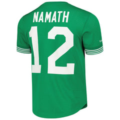 Joe Namath New York Jets Retired Player Name & Number Mesh Top Kelly Green