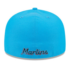 Miami Marlins New Era Gameday Sideswipe 59FIFTY Fitted Hat - Black/Blue Hats