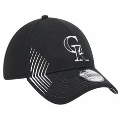 Colorado Rockies New Era Active Dash Mark 39THIRTY Flex Hat - Black Hats