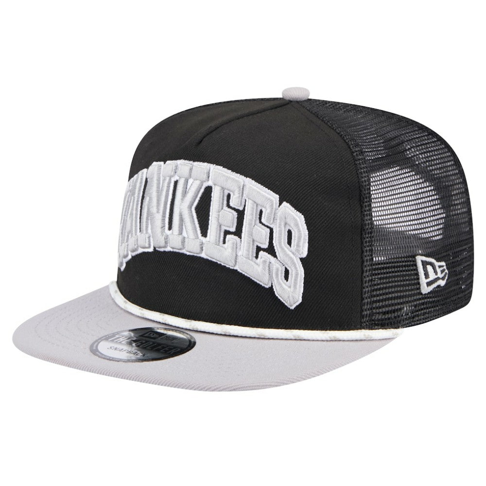 New York Yankees New Era Throwback Meshback Golfer Hat - Black Hats