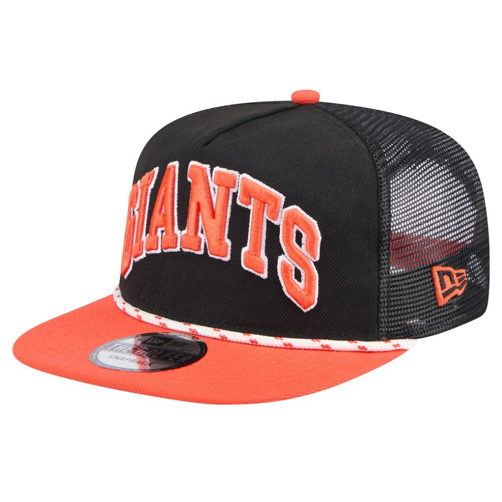 San Francisco Giants New Era Throwback Meshback Golfer Hat - Black Hats